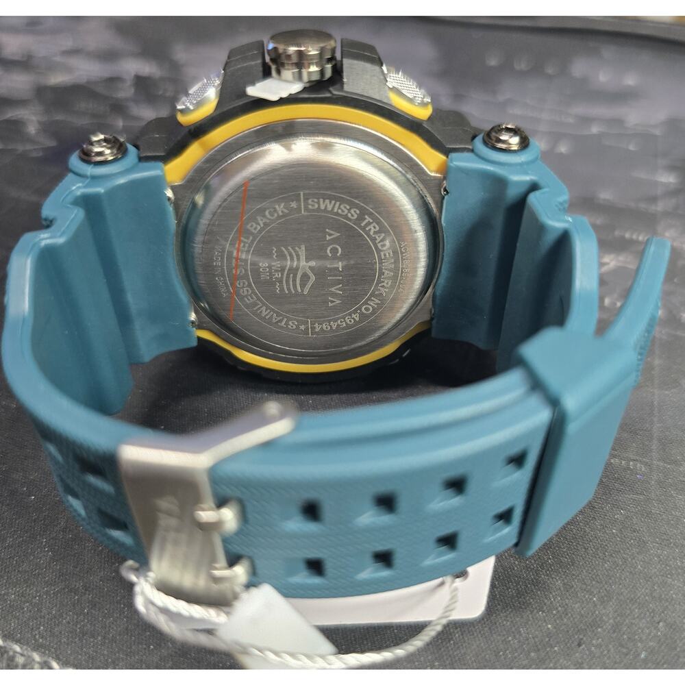 Activa X Invicta Digital Men's Watch - 58mm, Teal, Blue (ACW8089-004) #131 - Picture 4 of 5